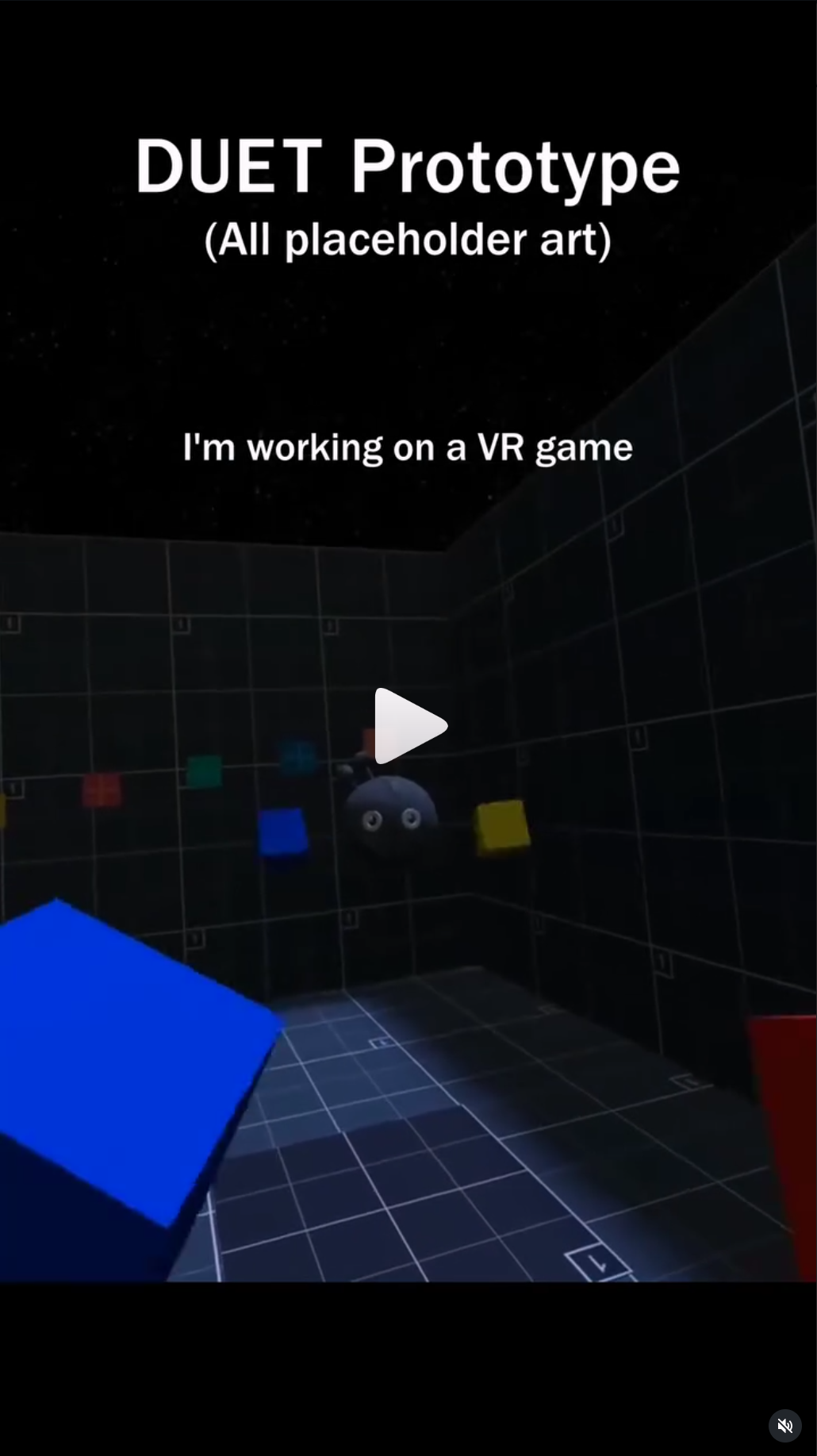 Opening frame of the Duet prototype reel, two placeholder players in a dark tiled room